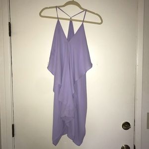 Olivaceous lavender flowy dress